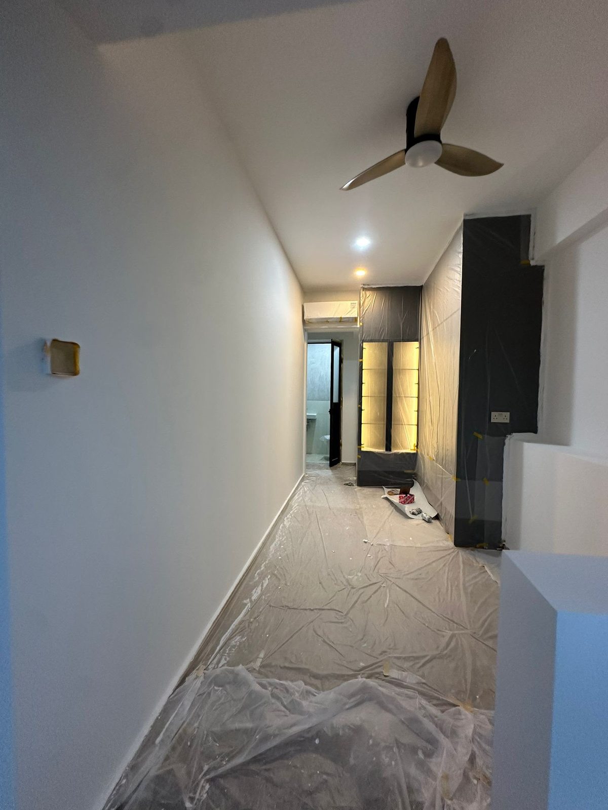 Freshly painted room after full repaint, HDB flat Singapore